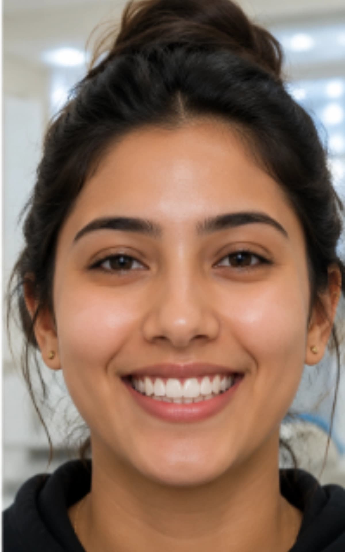 After clear aligners treatment — straighter smile